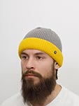 Шапка HAMMABURG арт. 8599327 BEANIE 2-COLOR (серый / желтый)